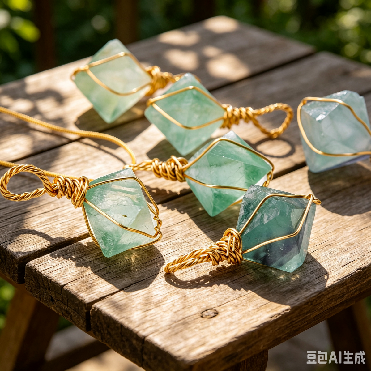 Green Fluorite Cube Necklace | Natural 2cm Pendant