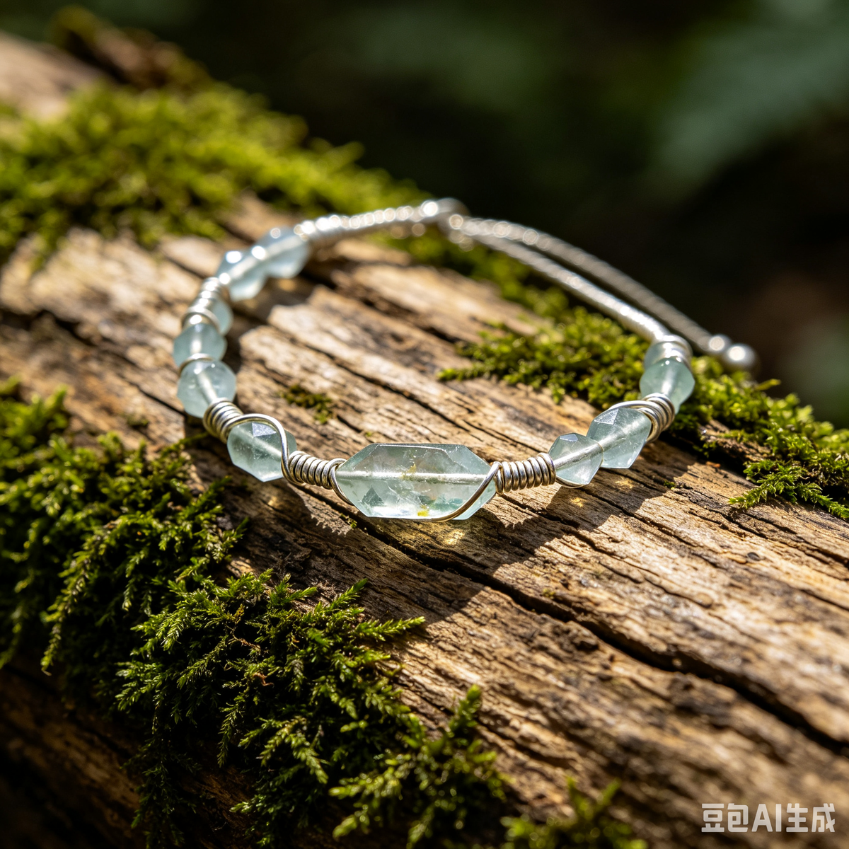 Green Fluorite Cube Necklace | Natural 2cm Pendant