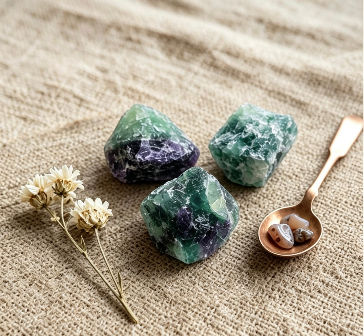 Raw Feather Fluorite Stones | Natural Rough Crystal 100g Bag