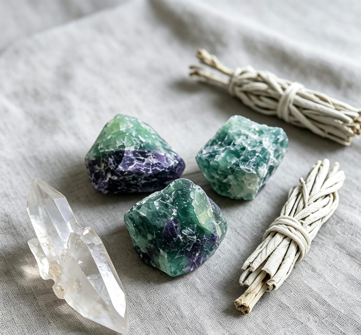 Raw Feather Fluorite Stones | Natural Rough Crystal 100g Bag