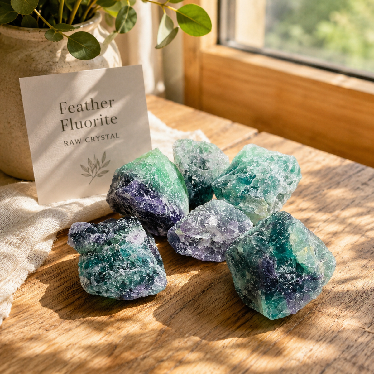 Raw Feather Fluorite Stones | Natural Rough Crystal 100g Bag