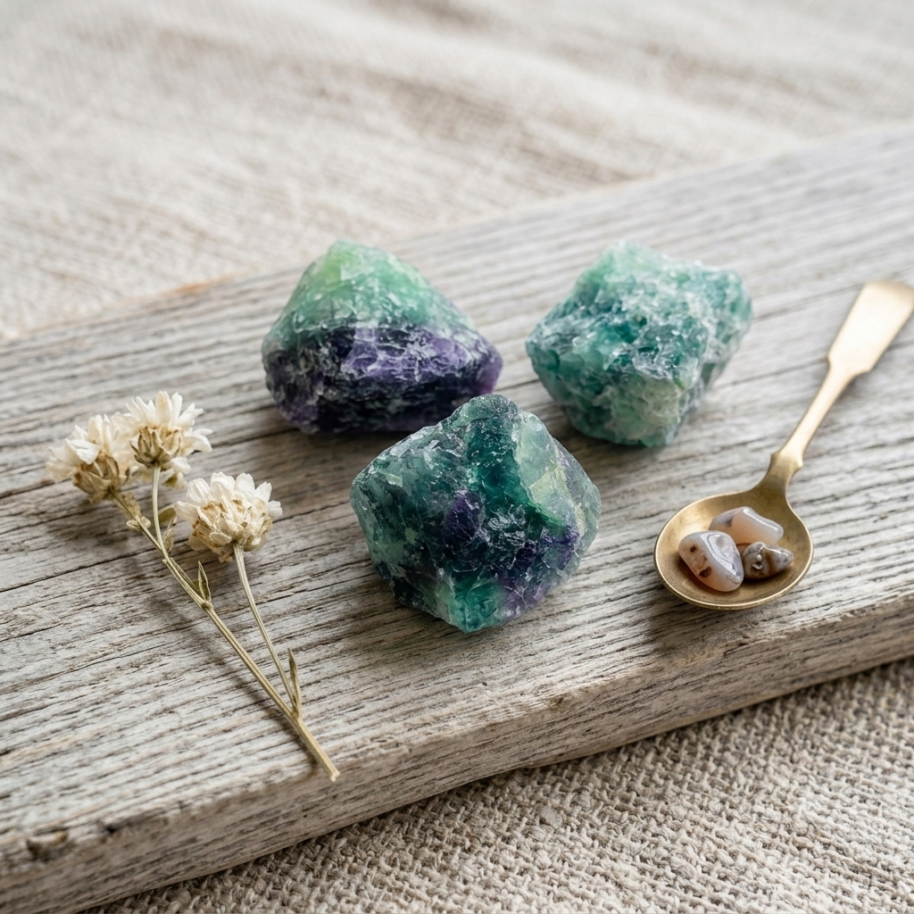 Raw Feather Fluorite Stones | Natural Rough Crystal 100g Bag
