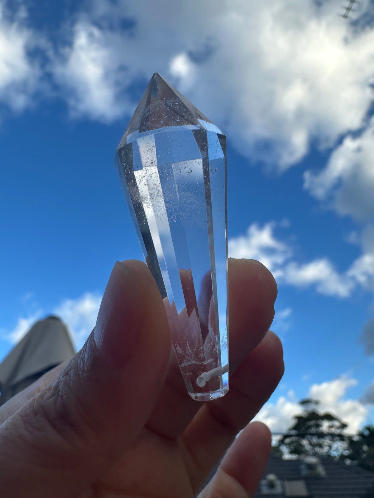 Drilled Vogel-Style Quartz Wand | 12-Facet 5cm Pendant Point