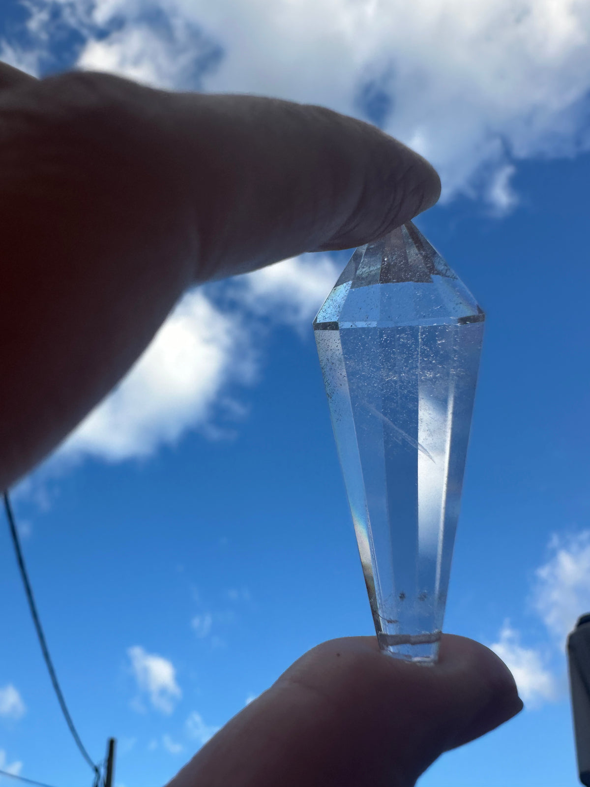 Drilled Vogel-Style Quartz Wand | 12-Facet 5cm Pendant Point