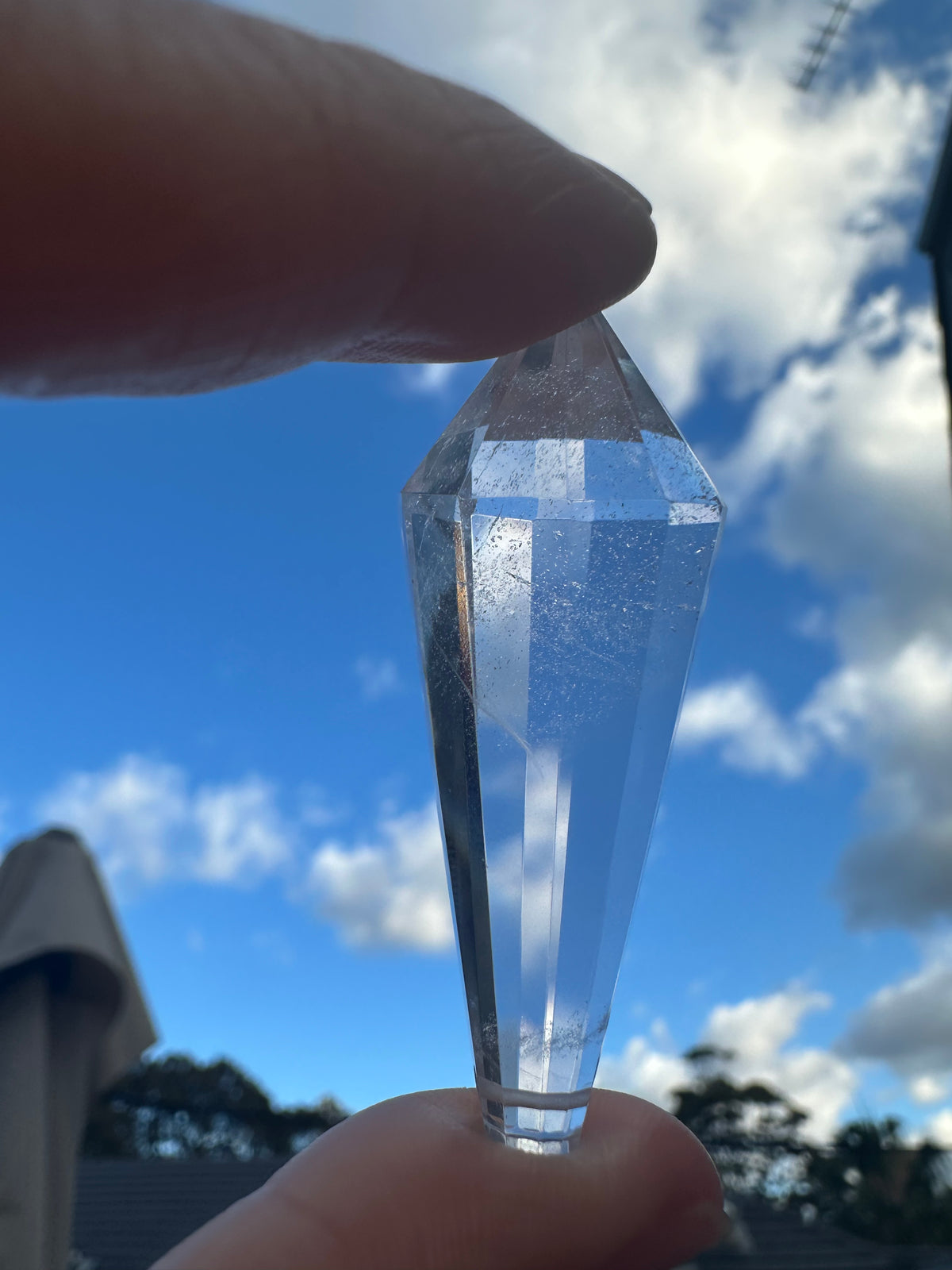 Drilled Vogel-Style Quartz Wand | 12-Facet 5cm Pendant Point