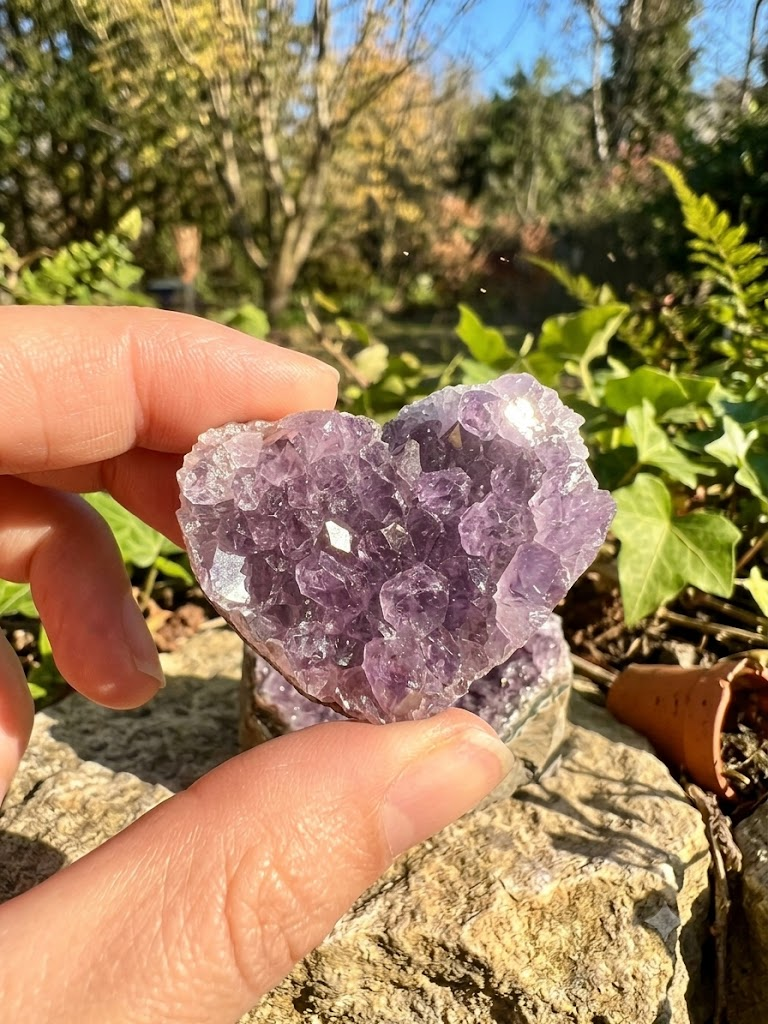 Amethyst Druzy Heart, Natural Purple Crystal Cluster 3cm – alternate view 4