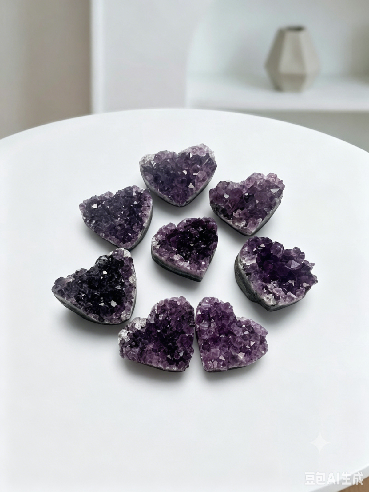 Amethyst Druzy Heart, Natural Purple Crystal Cluster 3cm – alternate view 2