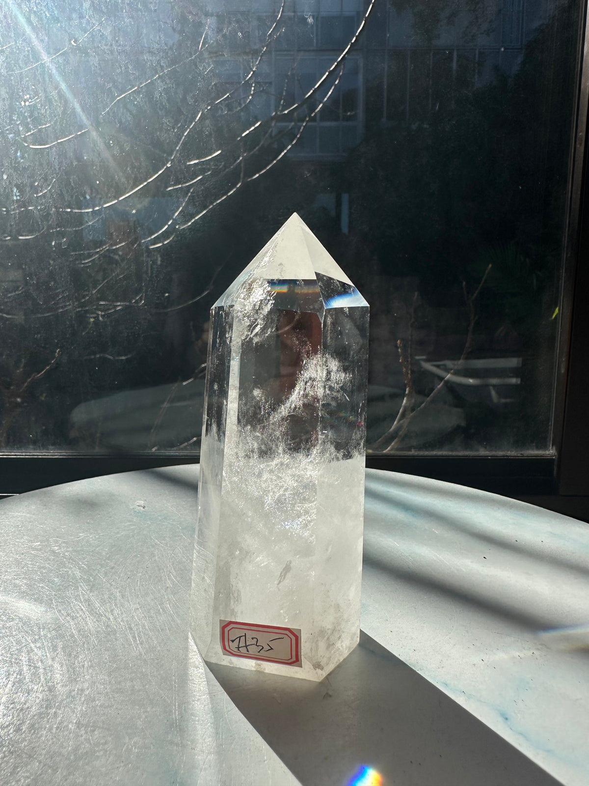 Brazilian Clear Quartz Tower with Natural Veils | 461g 14.1cm Exact Piece #35