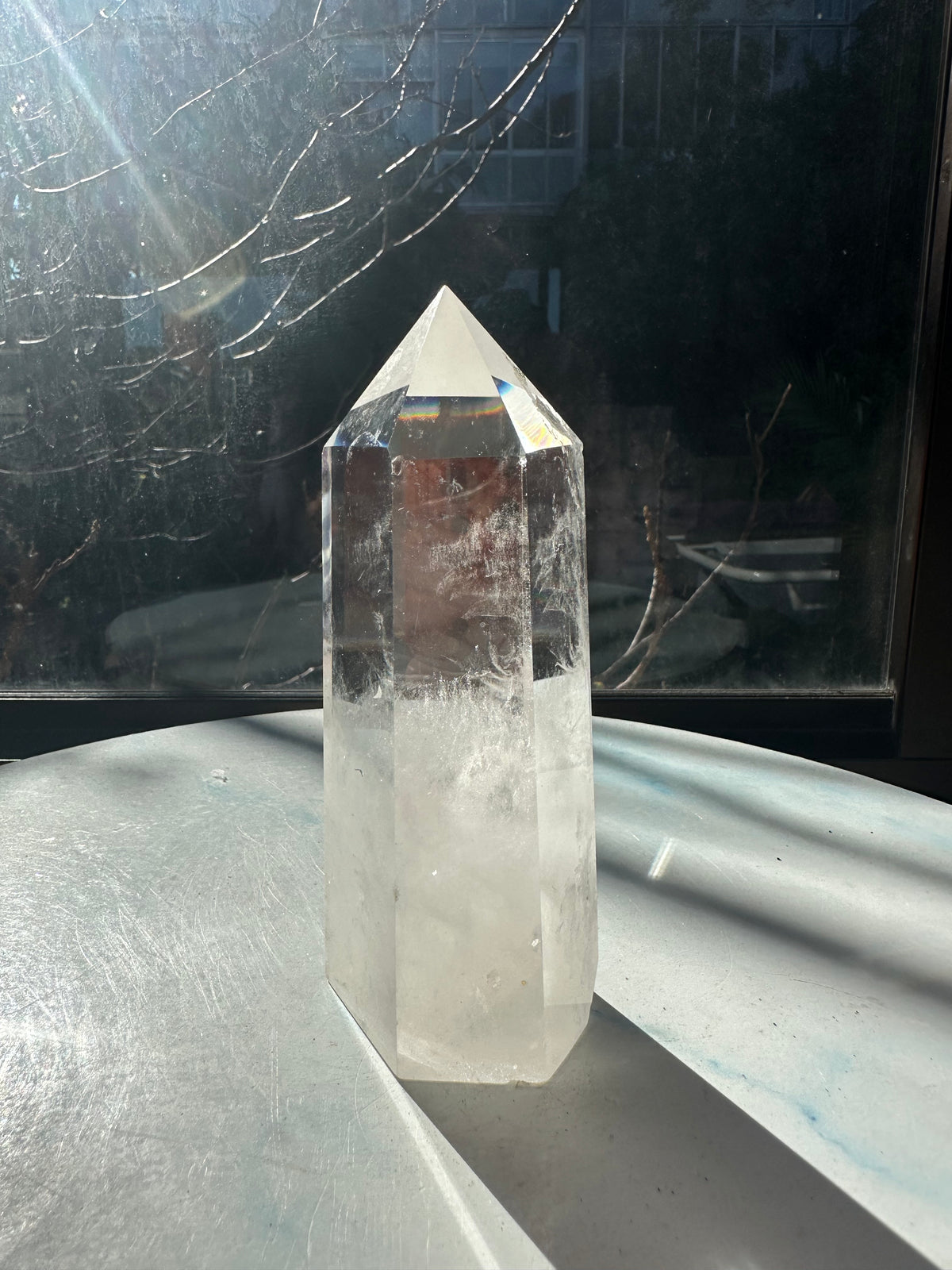 Brazilian Clear Quartz Tower with Natural Veils | 461g 14.1cm Exact Piece #35