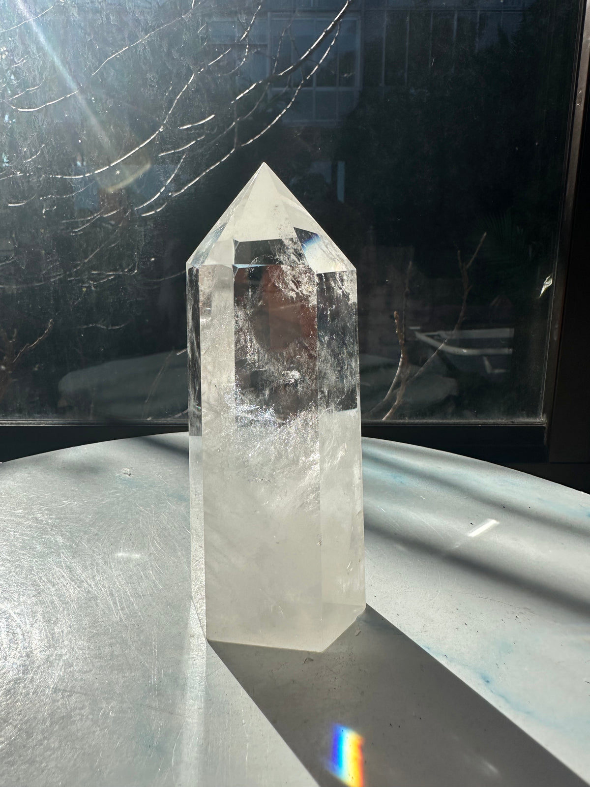 Brazilian Clear Quartz Tower with Natural Veils | 461g 14.1cm Exact Piece #35