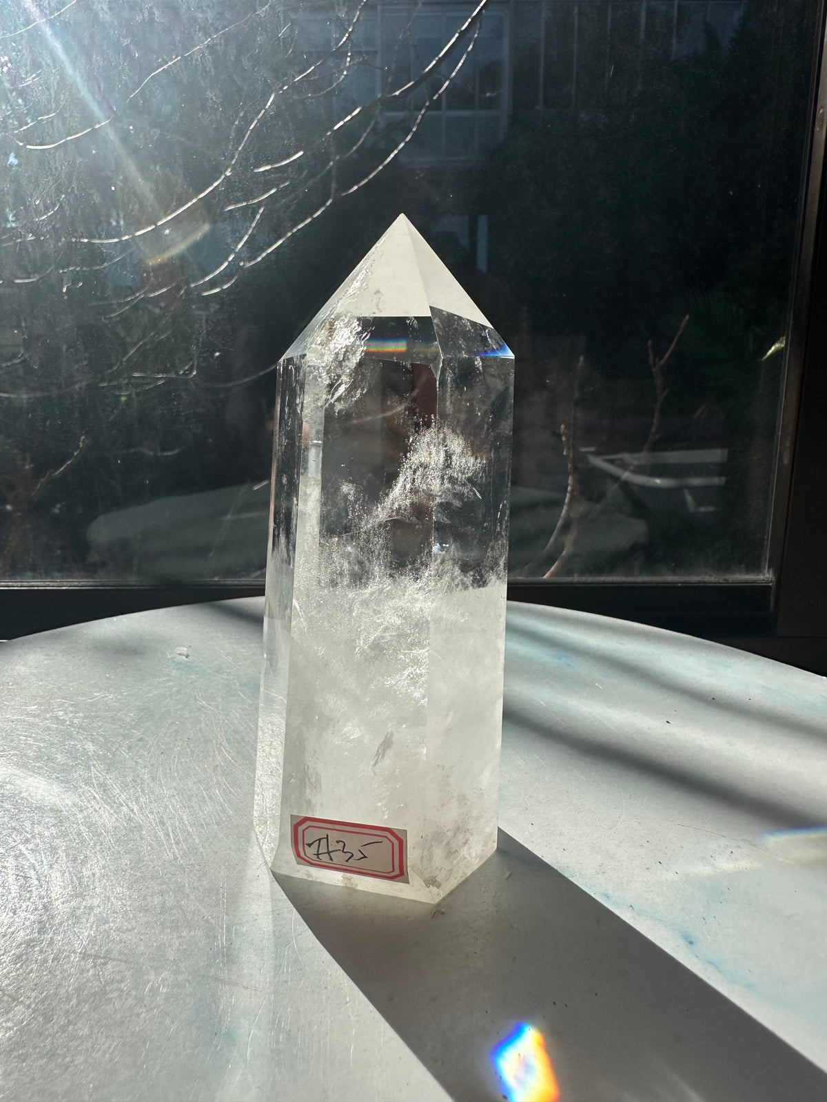 Brazilian Clear Quartz Tower with Natural Veils | 461g 14.1cm Exact Piece #35