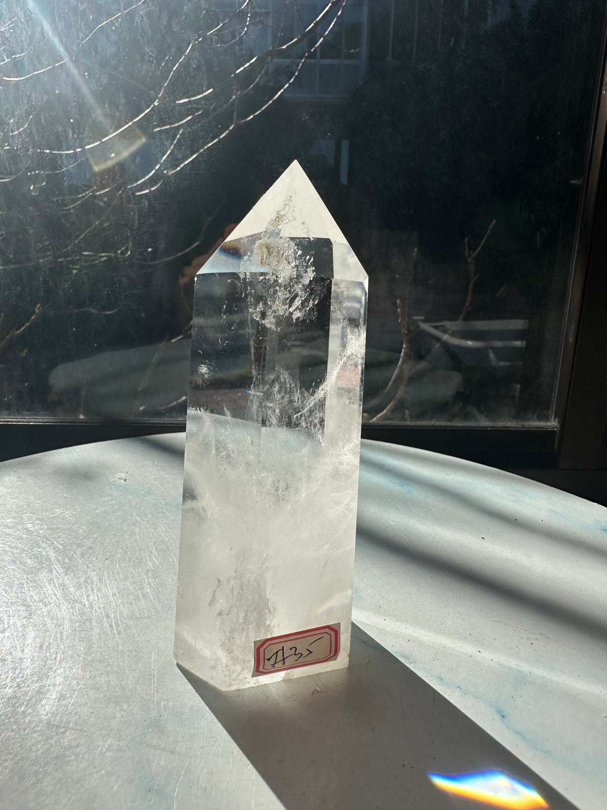 Brazilian Clear Quartz Tower with Natural Veils | 461g 14.1cm Exact Piece #35