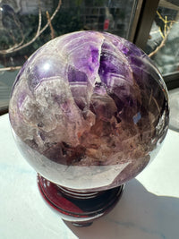 Dream Amethyst Sphere with Chevron Banding & Stand | 1.58kg 10.2cm Exact Piece #1