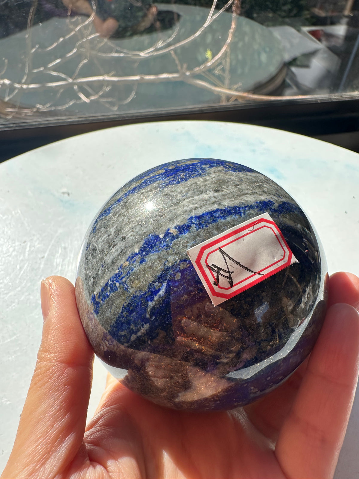Lapis Lazuli Sphere with Golden Pyrite | 798g 7.9cm Exact Piece #1