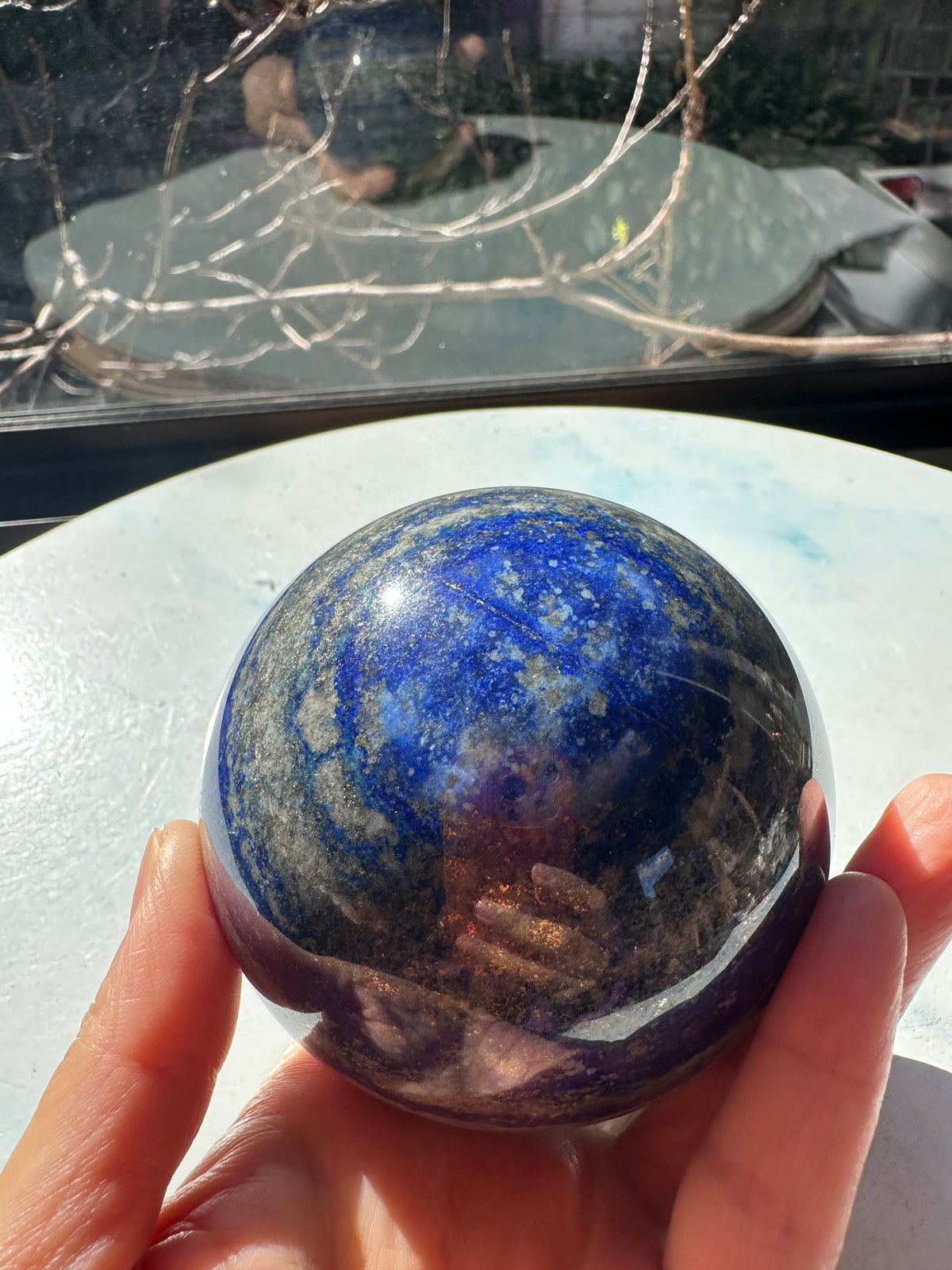 Lapis Lazuli Sphere with Golden Pyrite | 798g 7.9cm Exact Piece #1