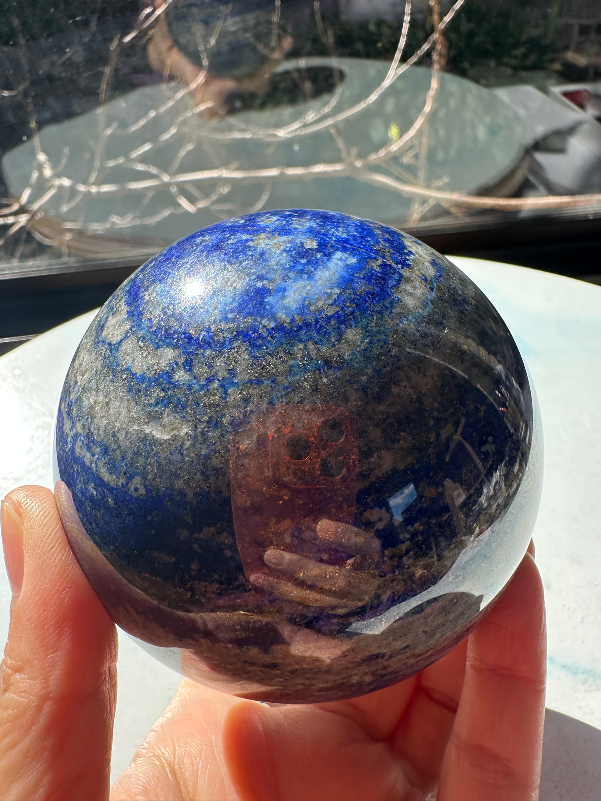 Lapis Lazuli Sphere with Golden Pyrite | 798g 7.9cm Exact Piece #1