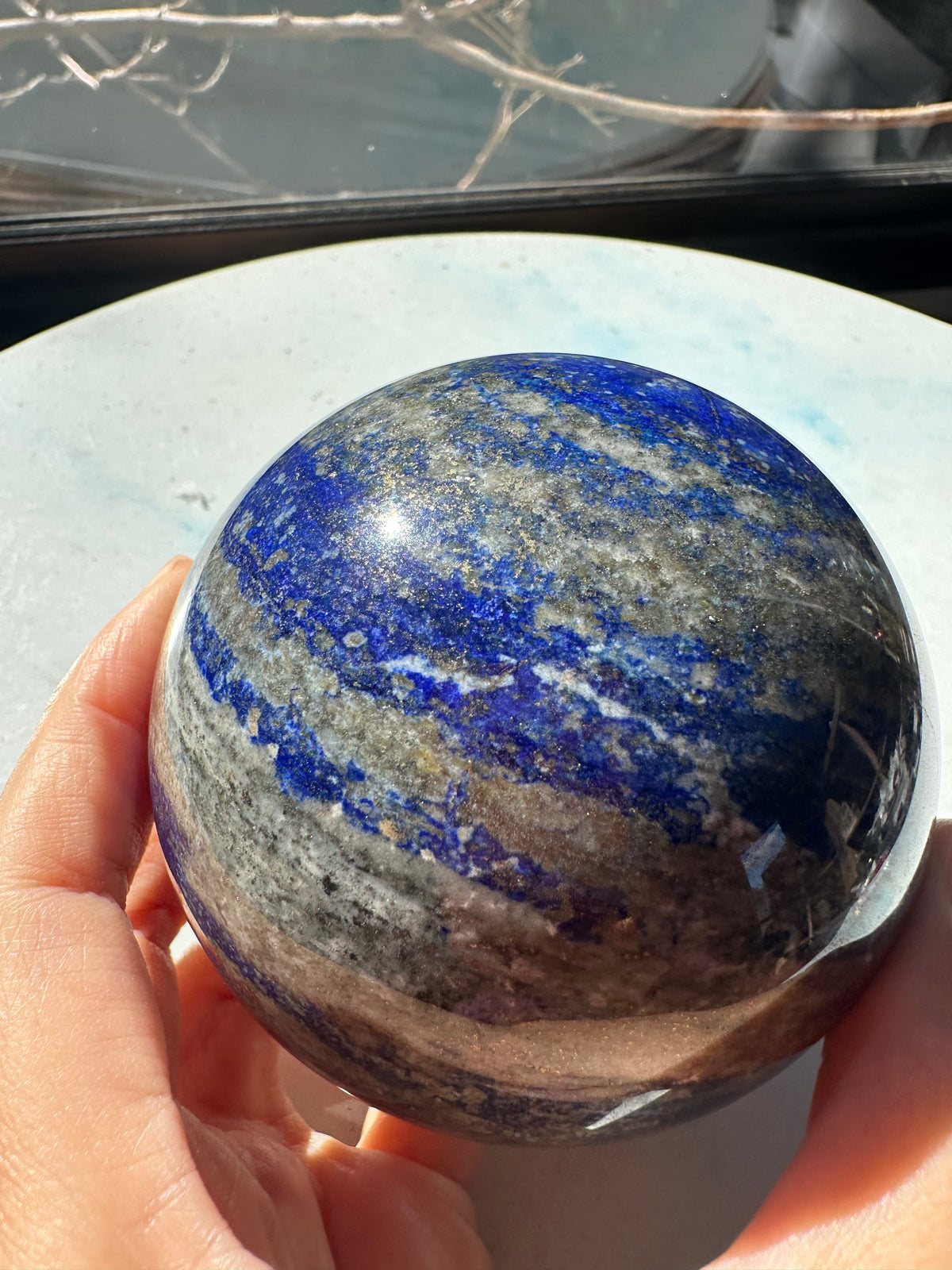 Lapis Lazuli Sphere with Golden Pyrite | 798g 7.9cm Exact Piece #1