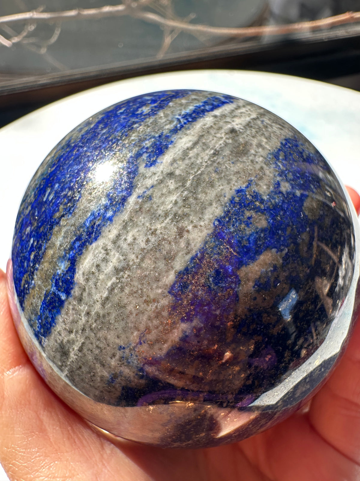 Lapis Lazuli Sphere with Golden Pyrite | 798g 7.9cm Exact Piece #1