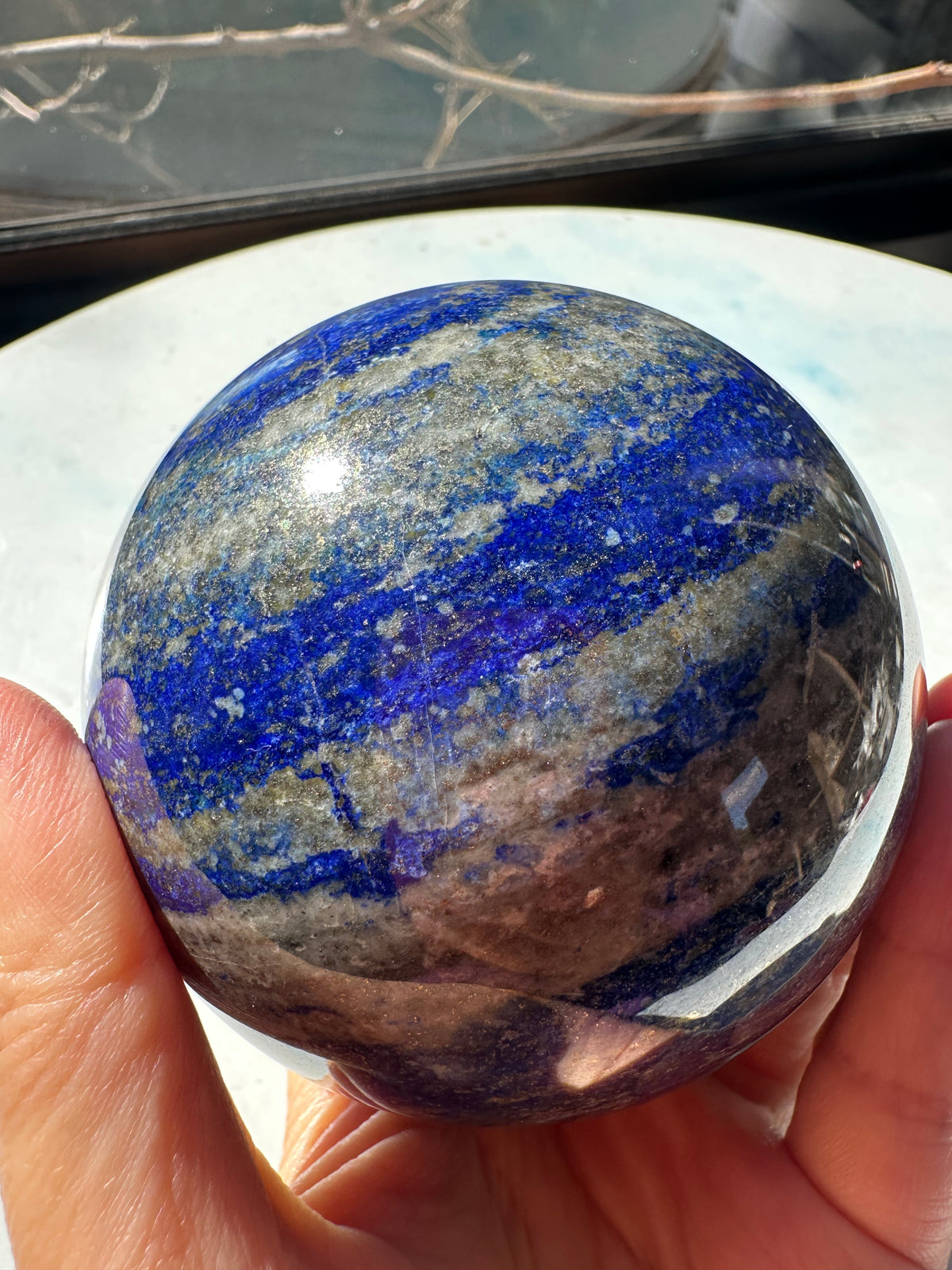Lapis Lazuli Sphere with Golden Pyrite | 798g 7.9cm Exact Piece #1