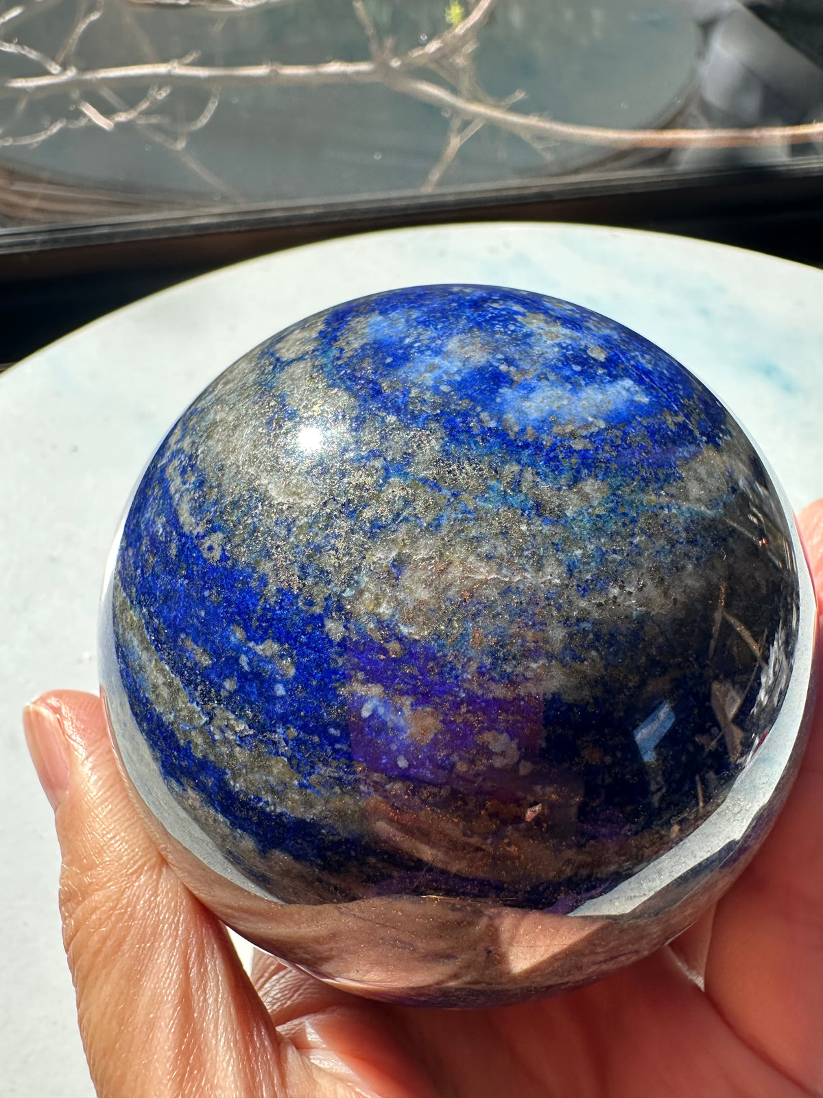 Lapis Lazuli Sphere with Golden Pyrite | 798g 7.9cm Exact Piece #1