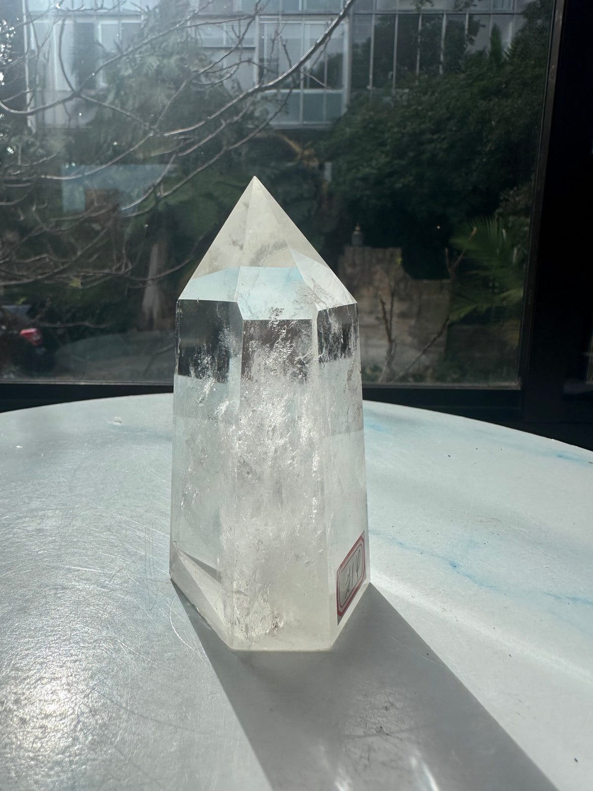 Brazilian Clear Quartz Tower with Natural Veils | 425g 10.8cm Exact Piece #14