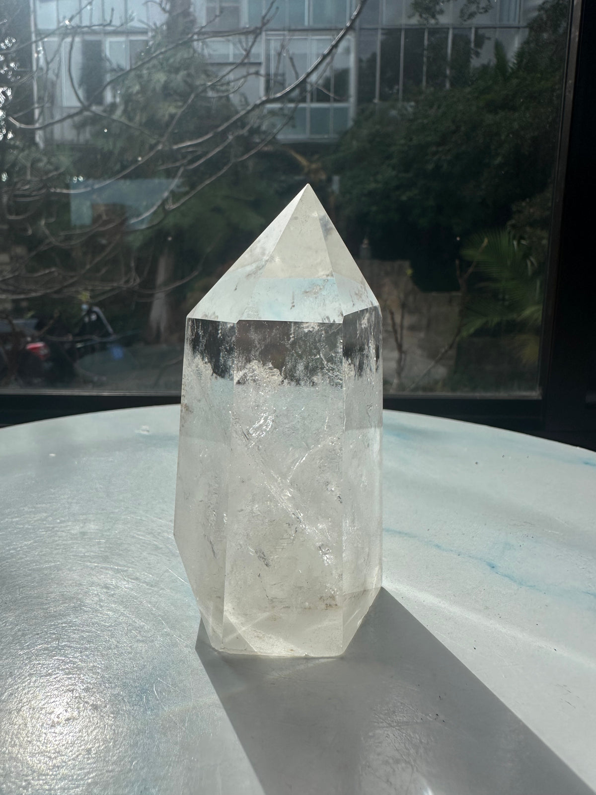 Brazilian Clear Quartz Tower with Natural Veils | 425g 10.8cm Exact Piece #14