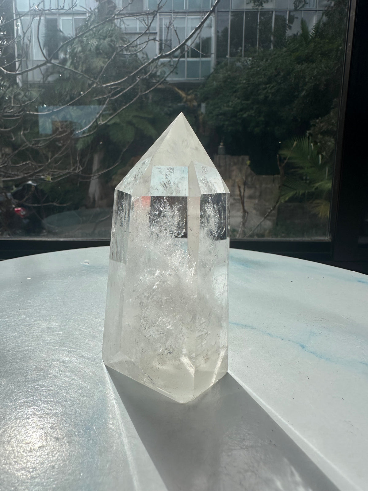 Brazilian Clear Quartz Tower with Natural Veils | 425g 10.8cm Exact Piece #14