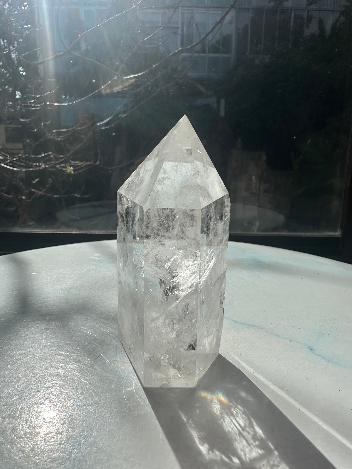 Brazilian Clear Quartz Tower with Clear-to-Cloudy Veils | 412g 9.9cm Exact Piece #16