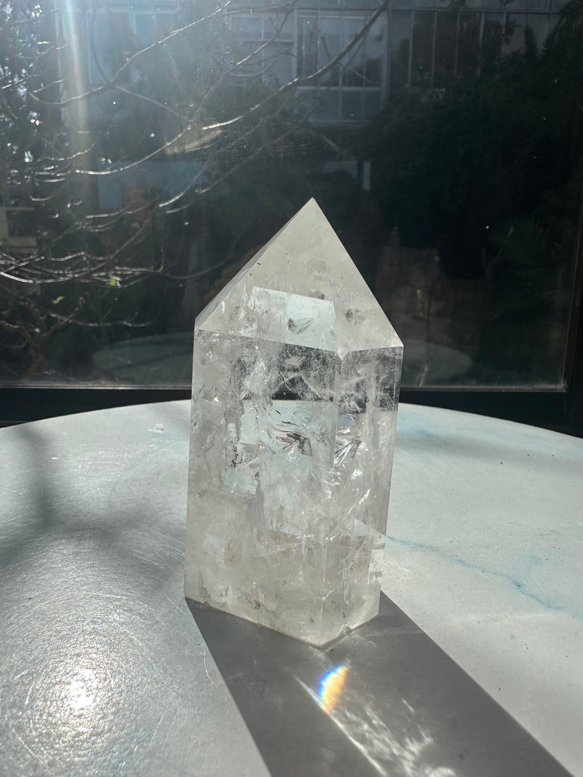 Brazilian Clear Quartz Tower with Clear-to-Cloudy Veils | 412g 9.9cm Exact Piece #16