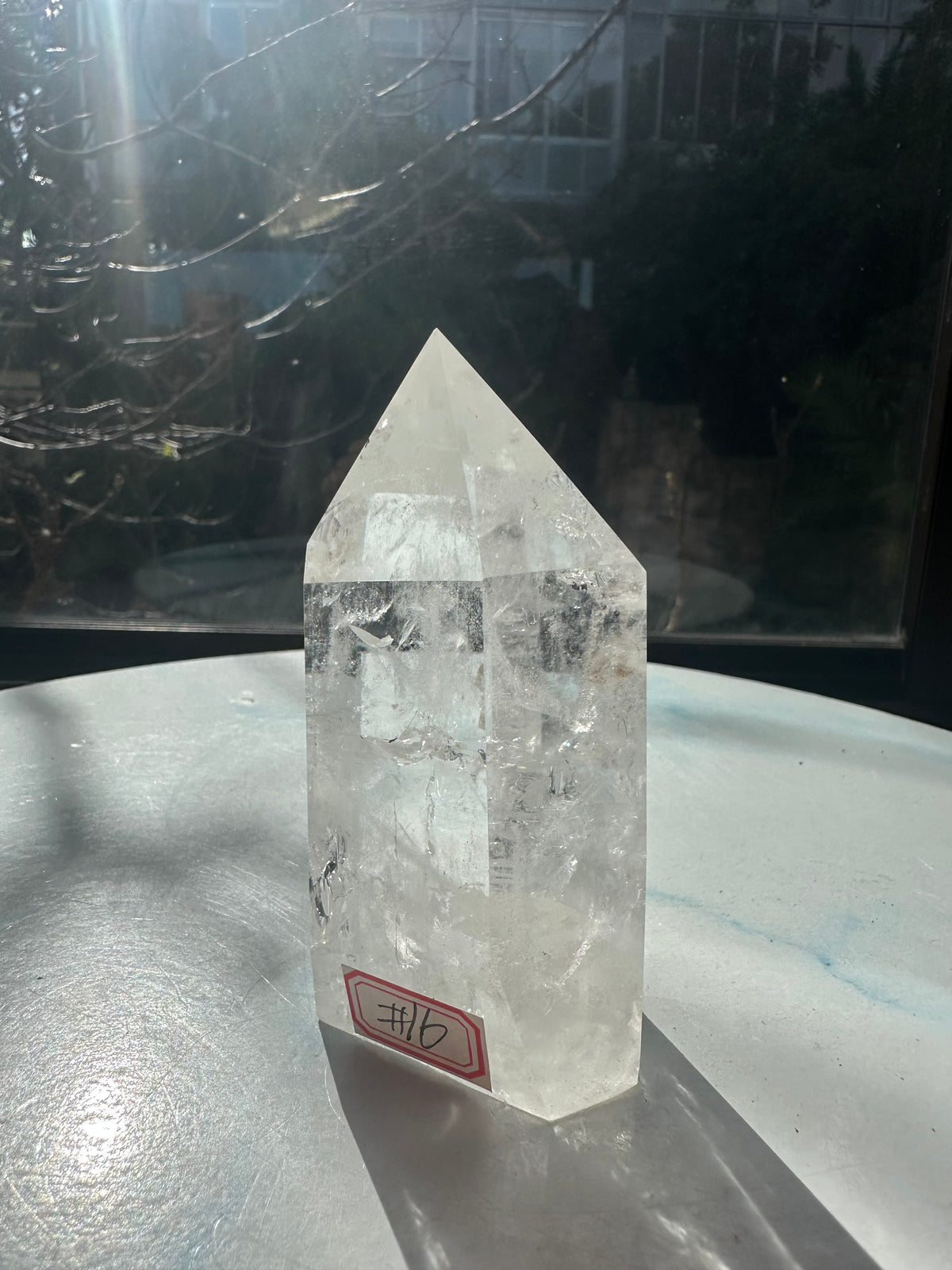 Brazilian Clear Quartz Tower with Clear-to-Cloudy Veils | 412g 9.9cm Exact Piece #16
