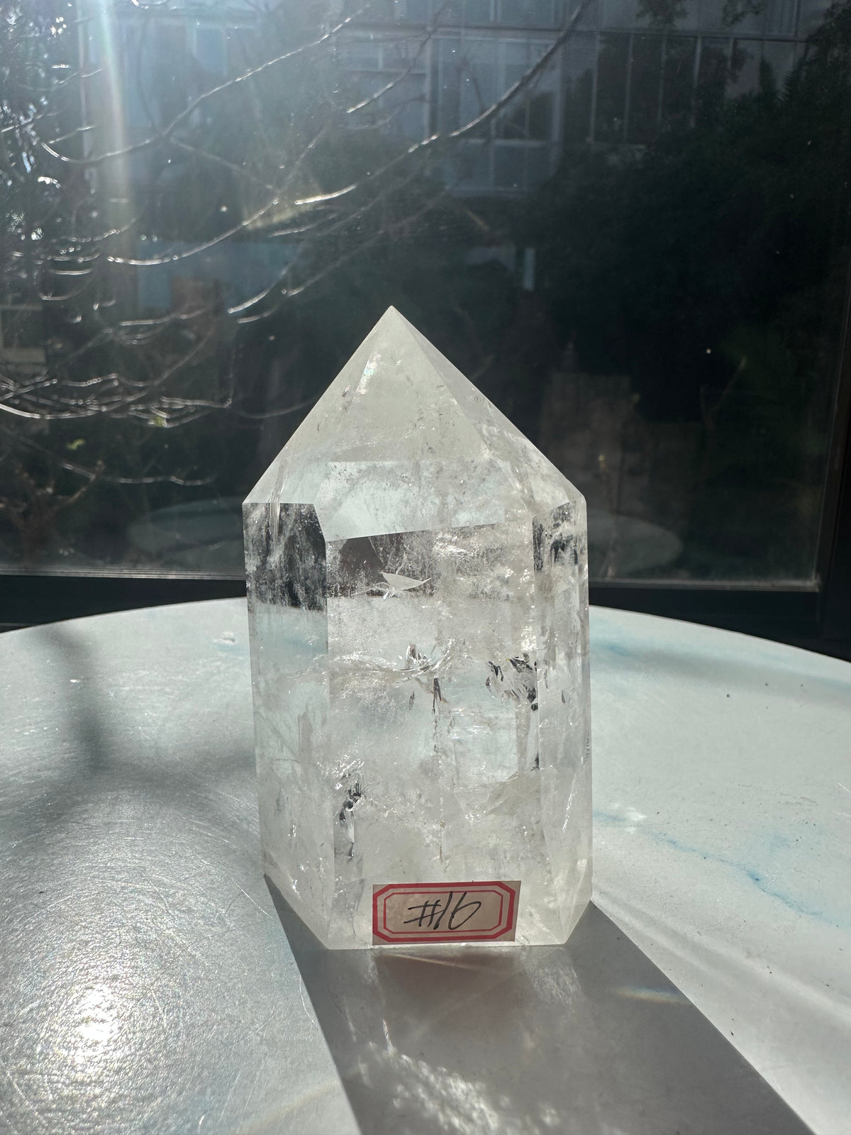 Brazilian Clear Quartz Tower with Clear-to-Cloudy Veils | 412g 9.9cm Exact Piece #16
