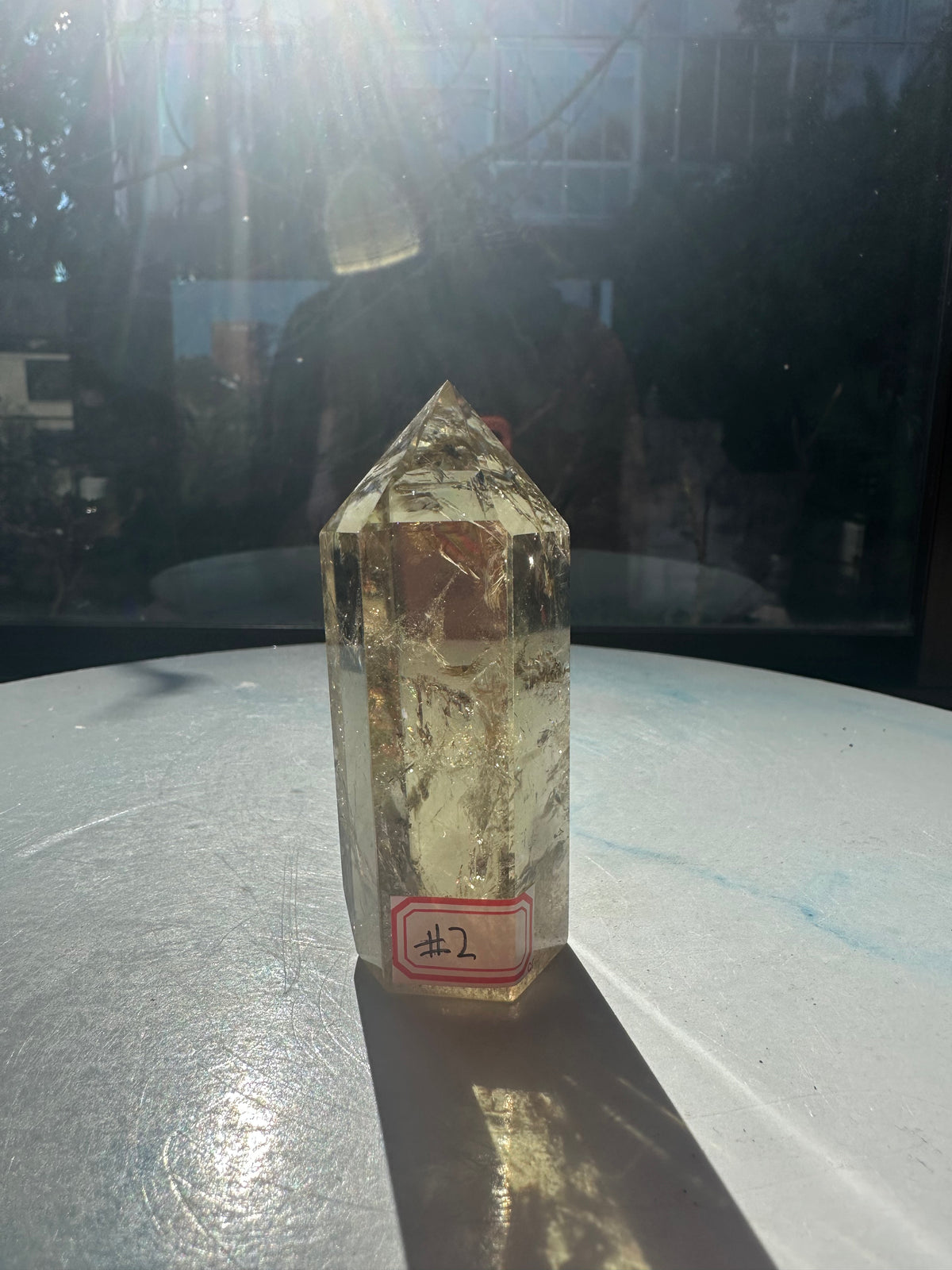 Brazilian Citrine Tower with Rainbow, Exact Piece #2 – product view