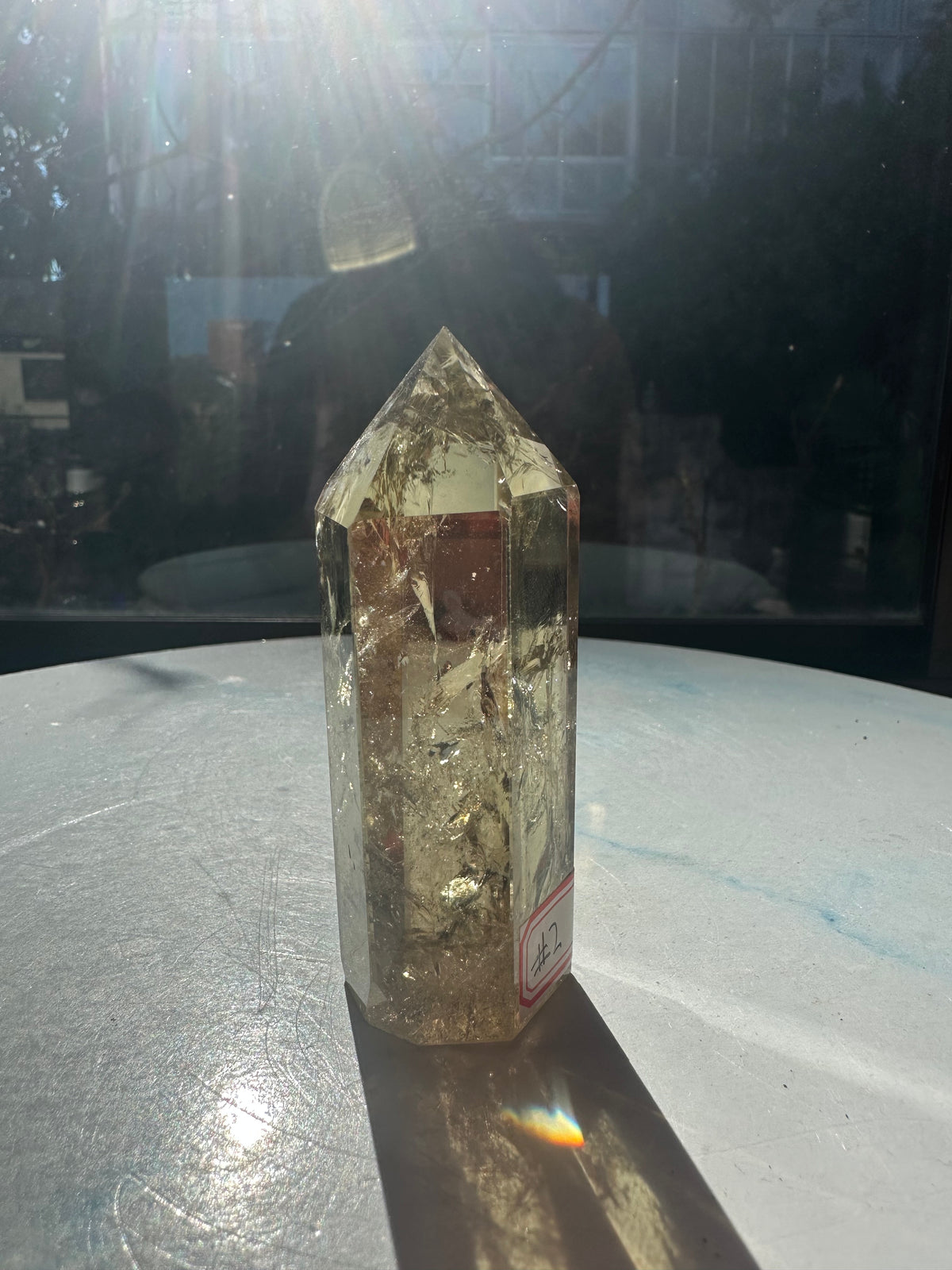 Brazilian Citrine Tower with Rainbow, Exact Piece #2 – golden colour detail
