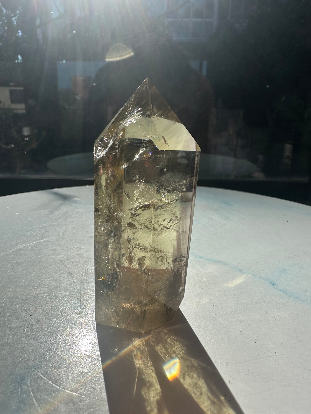 Brazilian Citrine Tower with Rainbow, Exact Piece #2 – polished surface detail