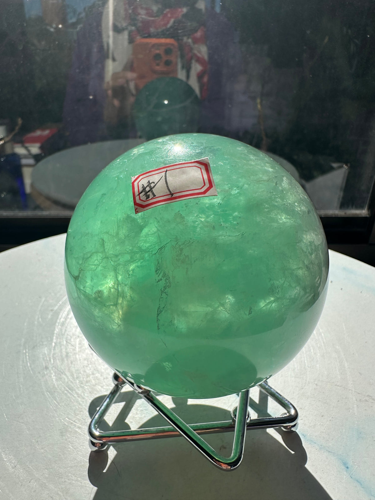 Green Fluorite Sphere with Layered Green Zoning | 1.58kg 9.6cm Exact Piece #1