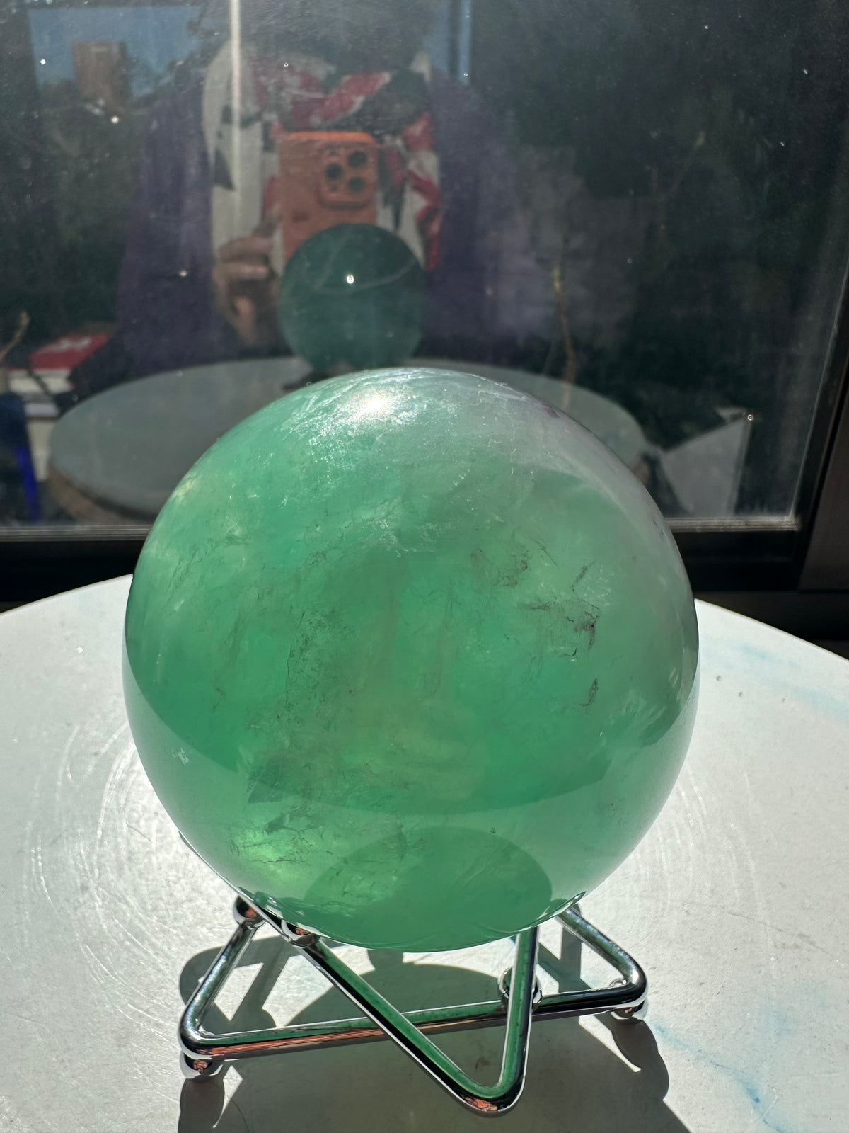 Green Fluorite Sphere with Layered Green Zoning | 1.58kg 9.6cm Exact Piece #1