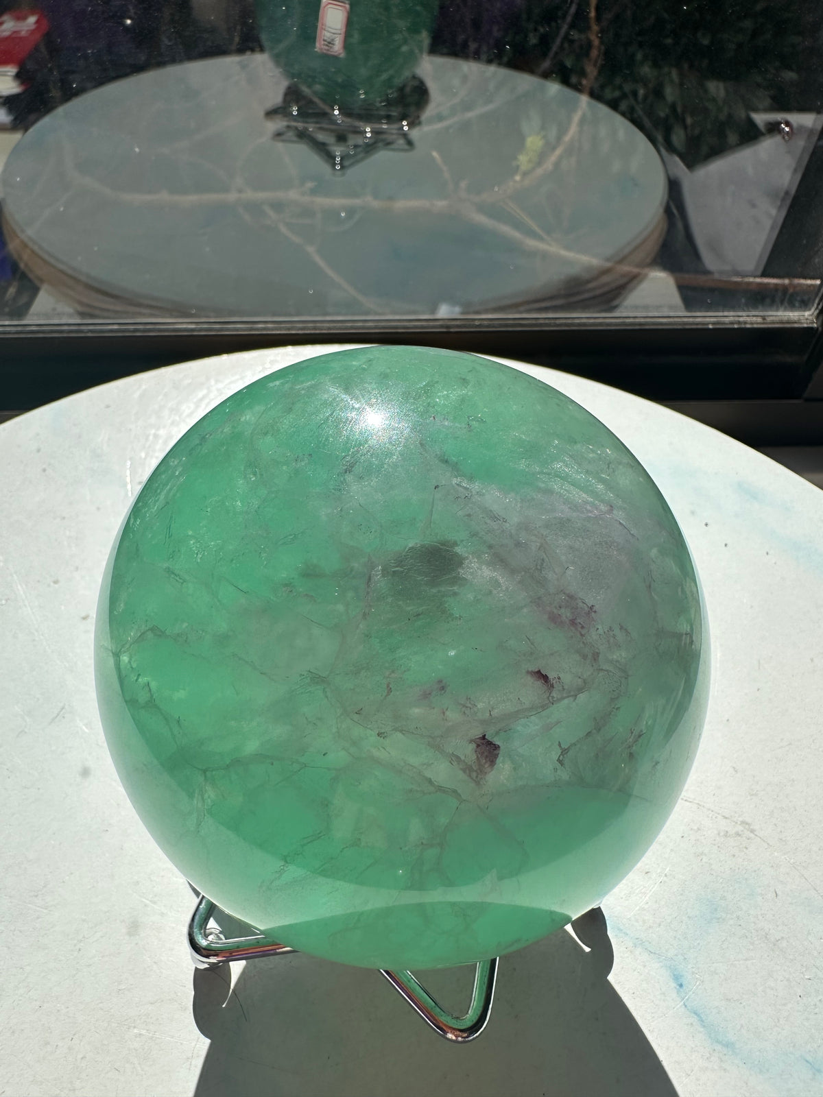 Green Fluorite Sphere with Layered Green Zoning | 1.58kg 9.6cm Exact Piece #1