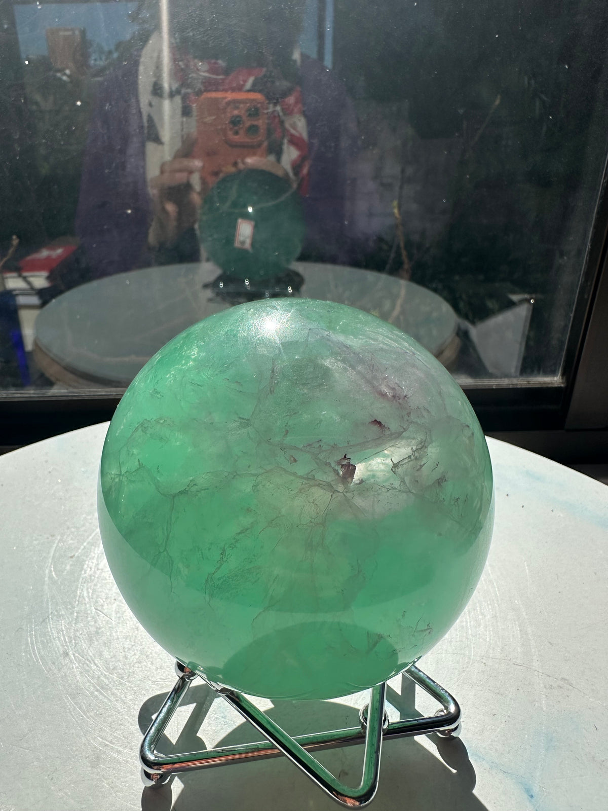 Green Fluorite Sphere with Layered Green Zoning | 1.58kg 9.6cm Exact Piece #1