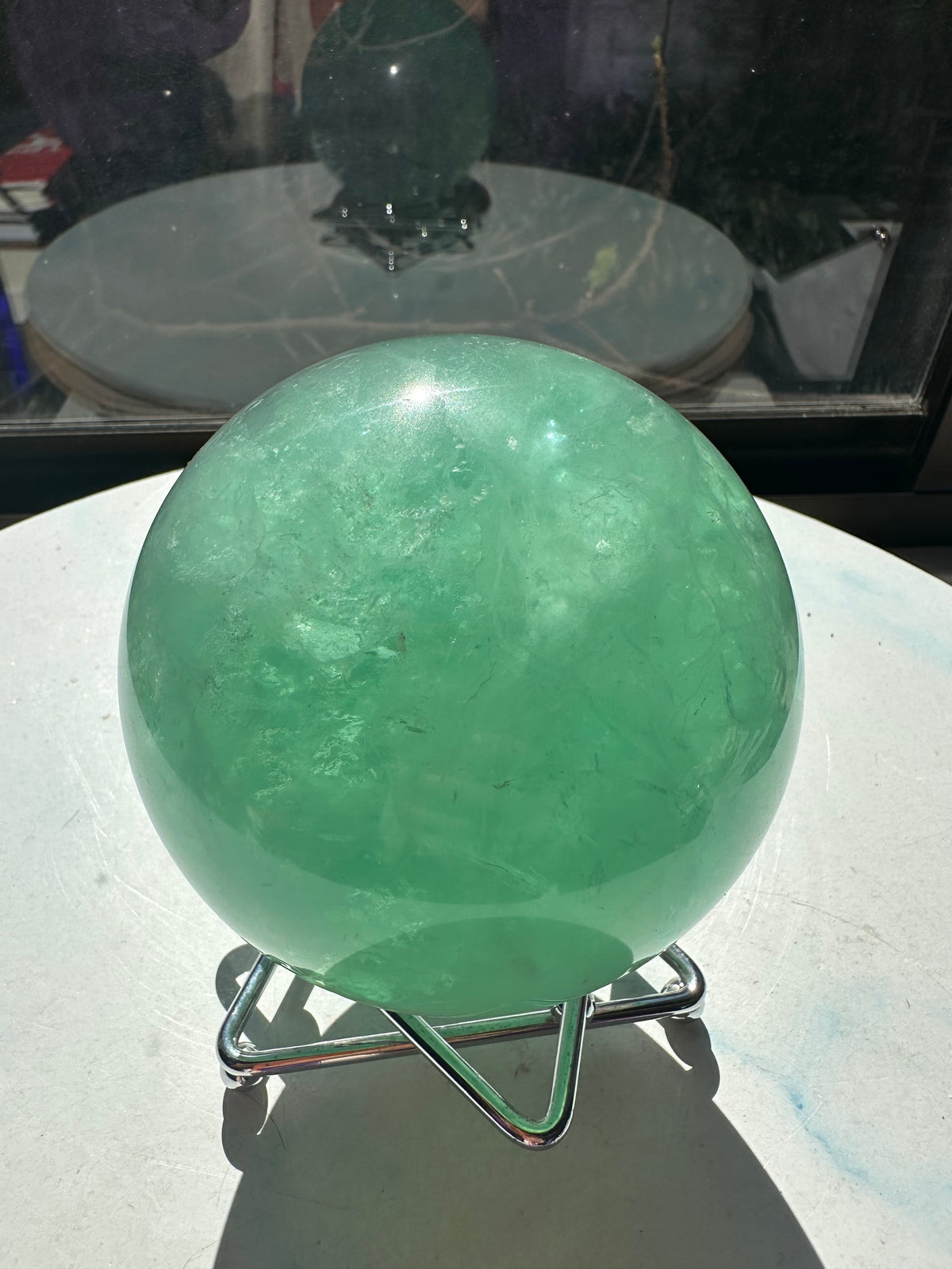 Green Fluorite Sphere with Layered Green Zoning | 1.58kg 9.6cm Exact Piece #1