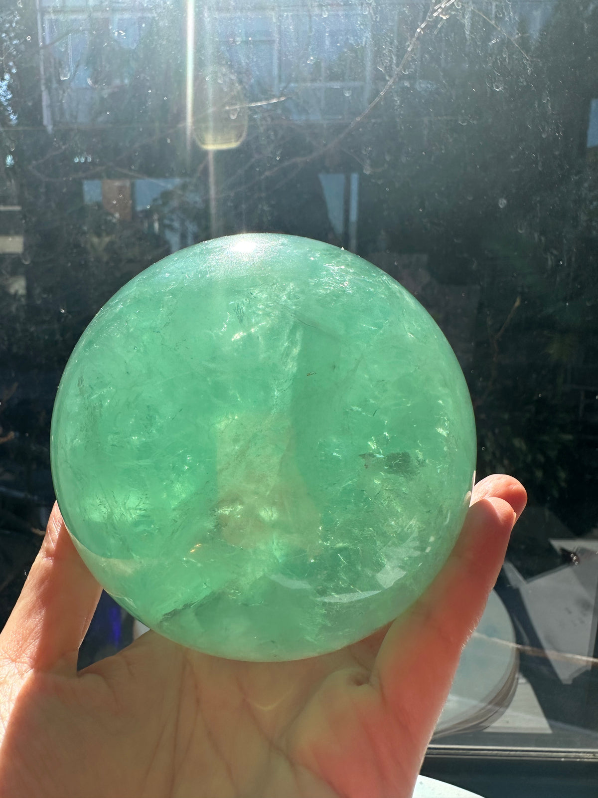Green Fluorite Sphere with Layered Green Zoning | 1.58kg 9.6cm Exact Piece #1