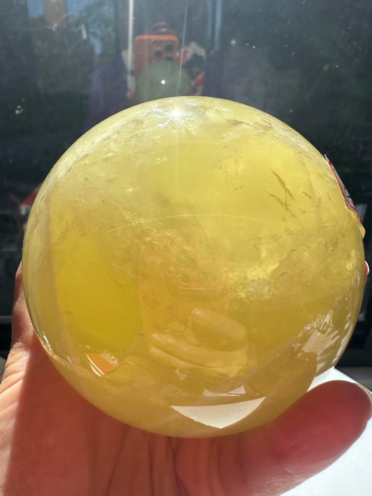 Large Natural Brazilian Citrine Sphere – Abundance Crystal Ball #1