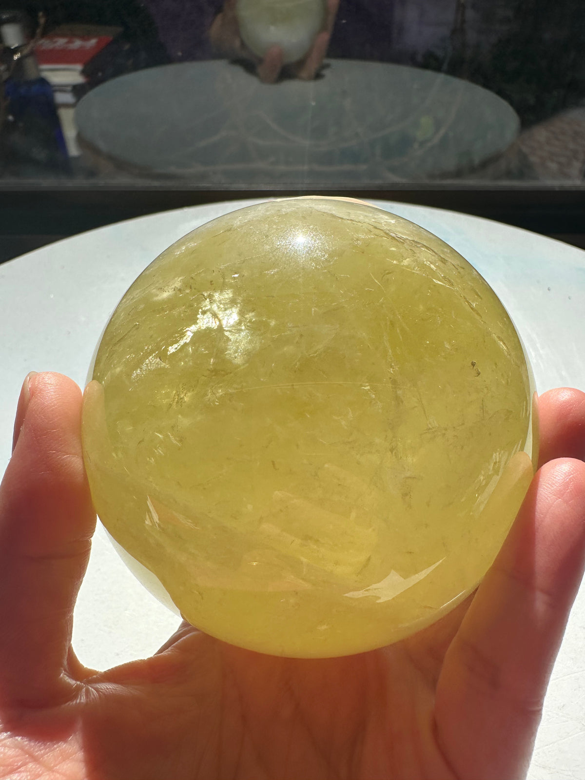 Brazilian Citrine Sphere with Golden Colour, Exact Piece #2 – front view