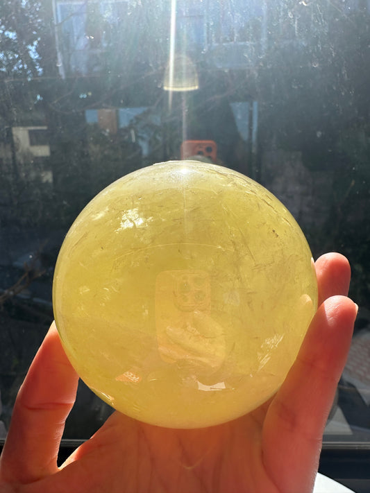 Large Natural Brazilian Citrine Sphere – Abundance Crystal Ball #2