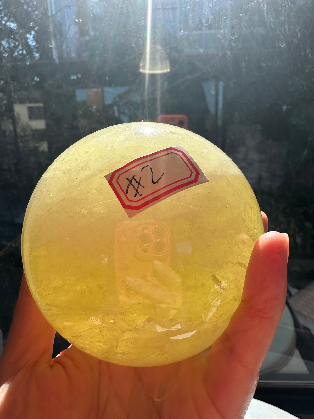 Brazilian Citrine Sphere with Golden Colour, Exact Piece #2 – side view