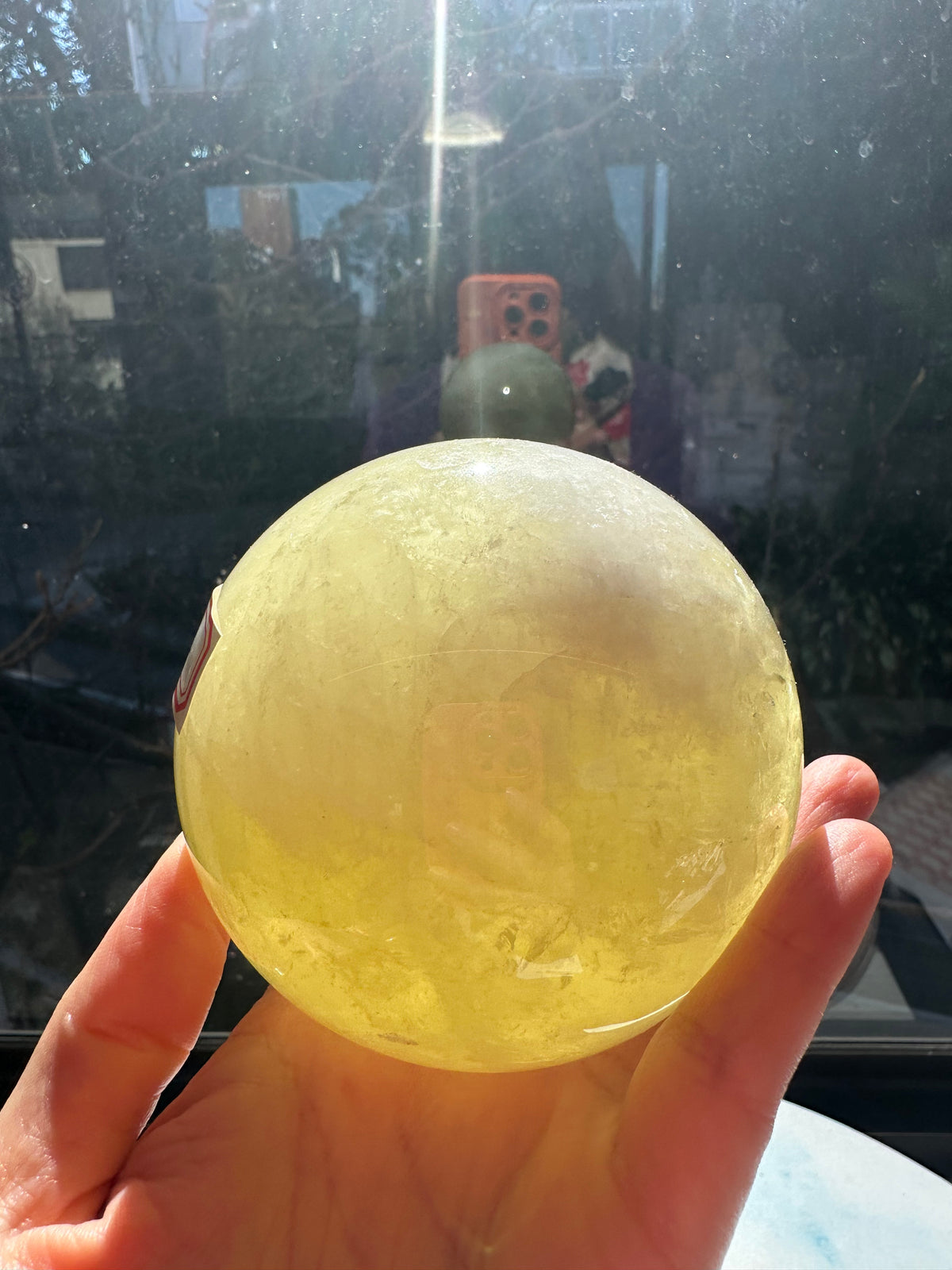 Brazilian Citrine Sphere with Golden Colour, Exact Piece #2 – base view