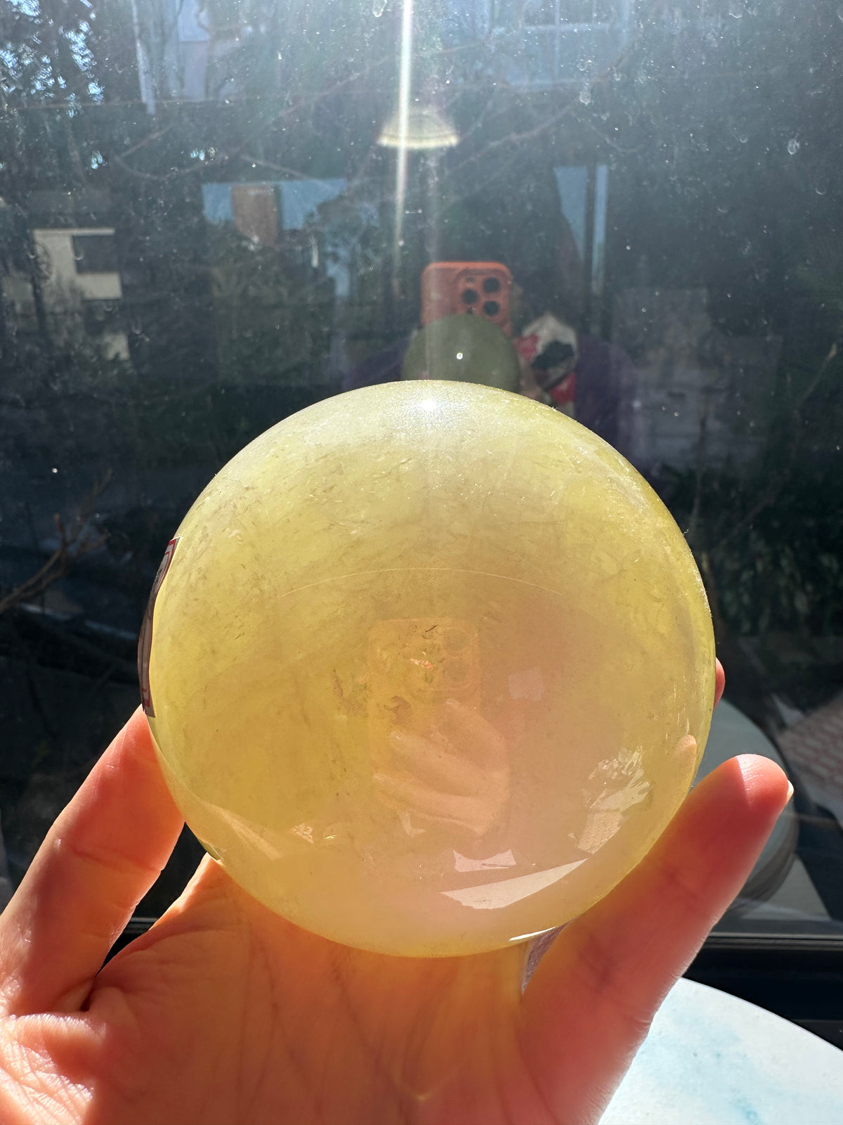 Brazilian Citrine Sphere with Golden Colour, Exact Piece #2 – close-up detail