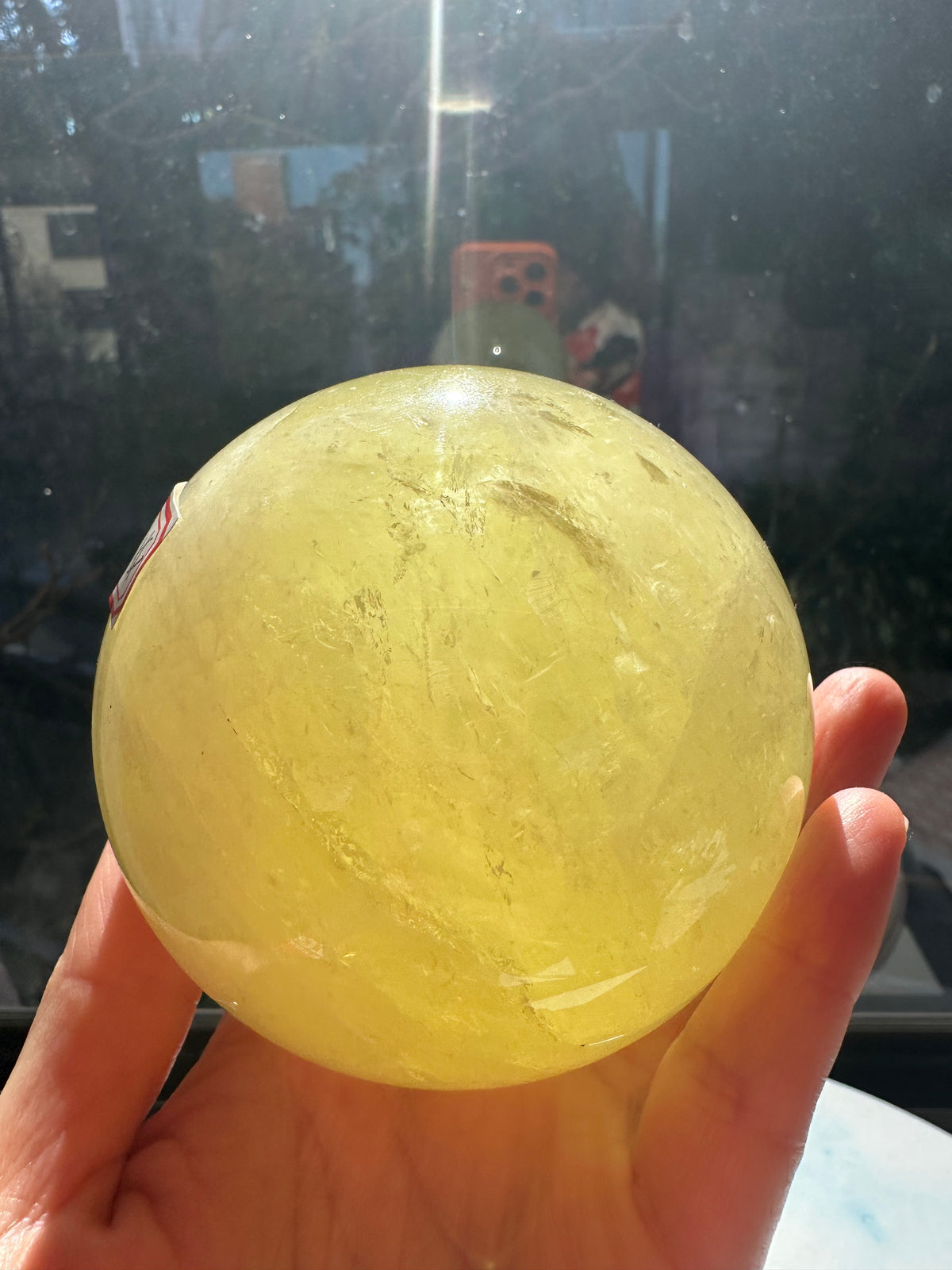 Brazilian Citrine Sphere with Golden Colour, Exact Piece #2 – display view