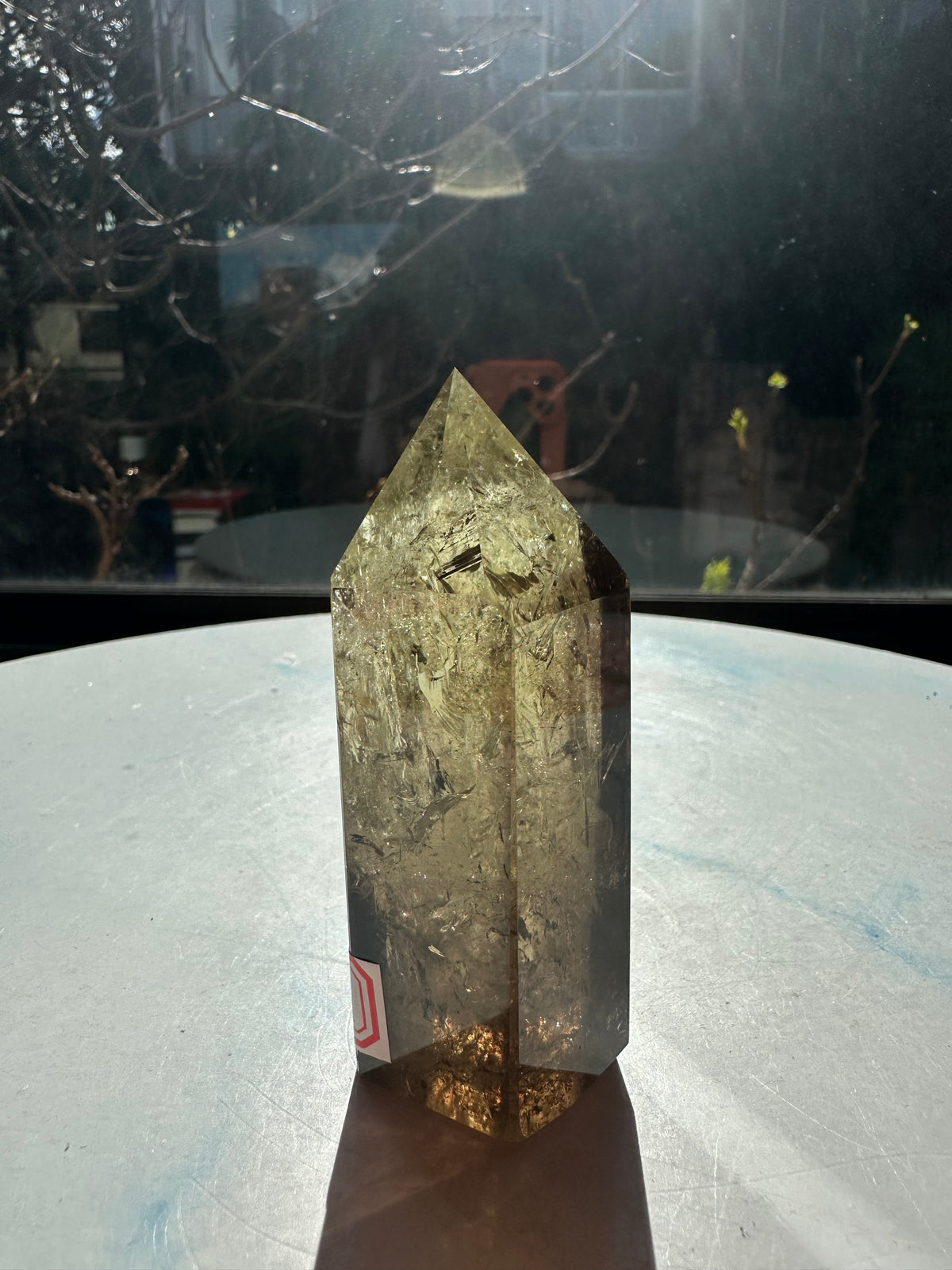 Brazilian Citrine Tower with Rainbow, Exact Piece #12 – golden colour detail