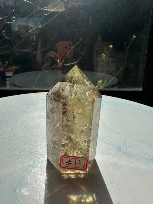 Natural Brazilian Citrine Tower #15 – Rainbow Crystal Point