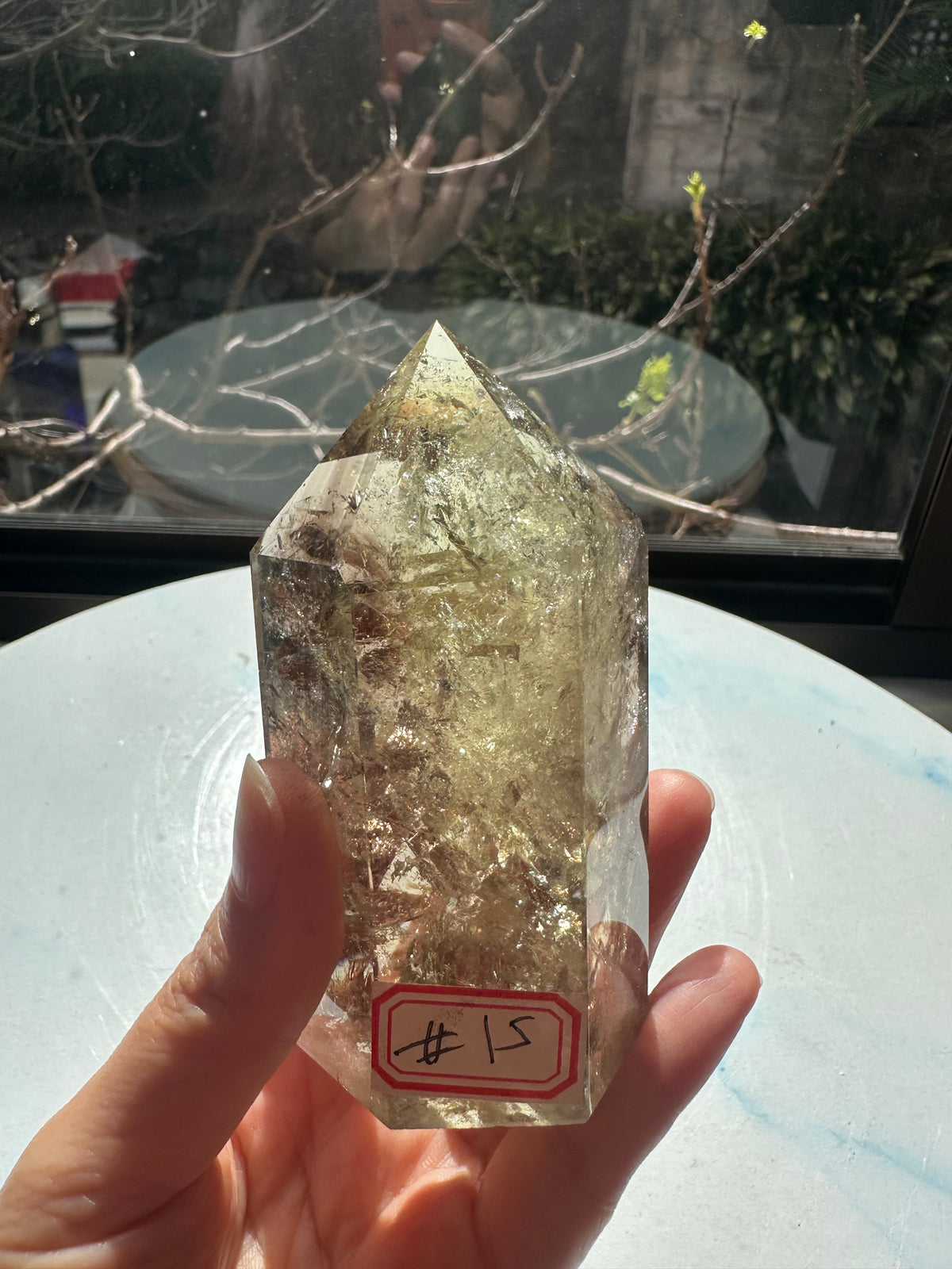 Brazilian Citrine Tower with Rainbow, Exact Piece #15 – golden colour detail